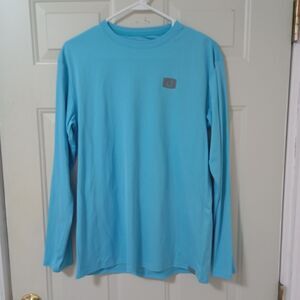 AVID Sun Protection Men’s Long Sleeve Shirt Fishing UV Protection Blue Size M